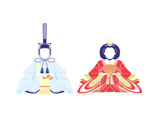 ひな人形のイラスト（カラー）