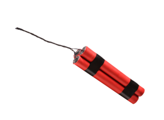 Dynamite stick isolated on layered png format background.