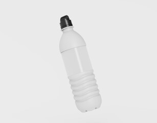 matte pet bottle with sport cap isolated white background. 3d illustration