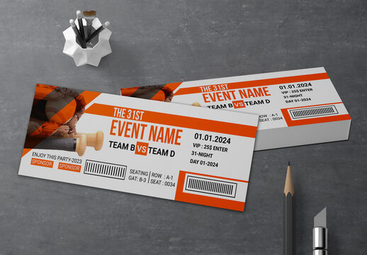 31st Night Event Ticket Design Template