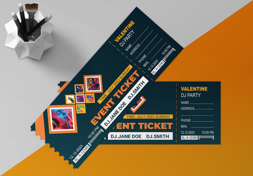 Happy Valentine Event Ticket Party Design