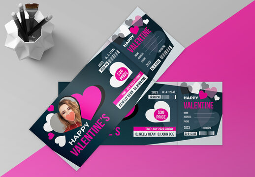 Valentine Event Ticket Design Template