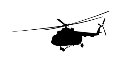 Mi-8 helicopter silhouette - obrazy, fototapety, plakaty