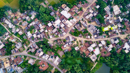 Aerial landscape view of a village in India, drone shot of Rural India © Arnav Pratap Singh