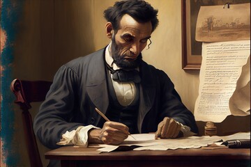 Abraham Lincoln illustration Generative AI