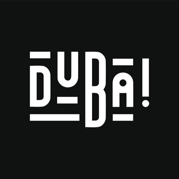 Luxury Dubai city lettering design vector