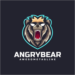 Angry bear mascot logo design