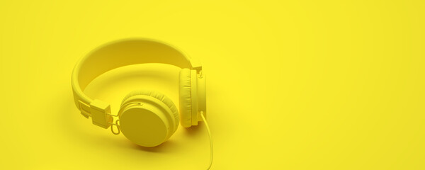 music headphones as audio equimpent - 3D Illustration