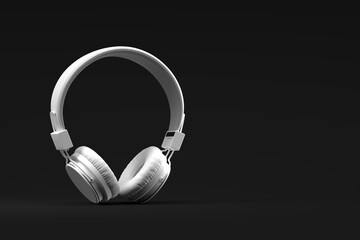 Fototapeta na wymiar music headphones as audio equimpent - 3D Illustration