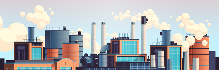 energy generation plant with chimneys electricity production industrial manufacturing building heavy industry factory