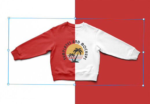 Child Sweatshirt Mockup With Customizable Color and Background
