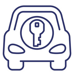 car and key line icon on white