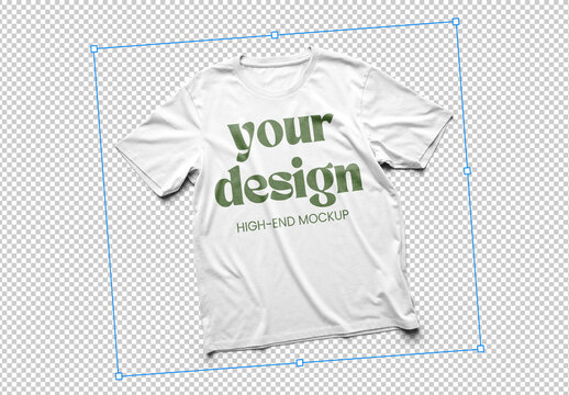 Short Sleeve T Shirt Mockup With Transparent Background and Customizable Colors