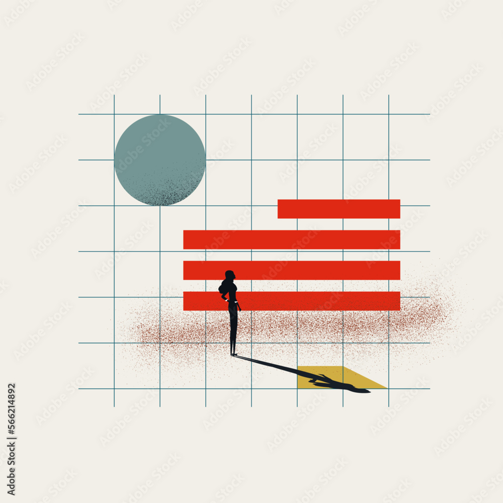 Poster business data and text analysis abstract vector concept. symbol of data, chart, growth. minimal desi