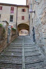 Plakat Beautiful places of Italy. Walking old streets of Urbino, city and World Heritage Site in Marche region, Italy.