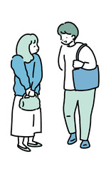 楽しく会話する男性と女性２