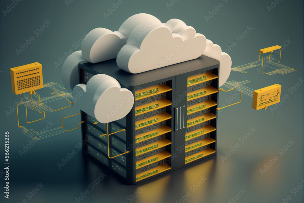 Poster cloud database management system concept, generative ai