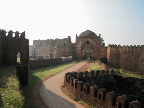 The gateway to the ancient fort in the town of Bidar in Karnataka, India.
