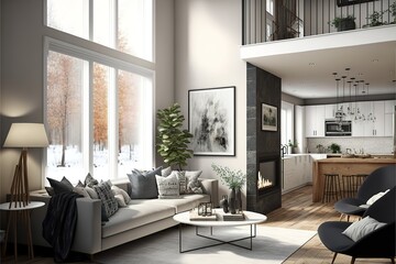 Full set of Canadian brand new staged home in Montreal, Quebec