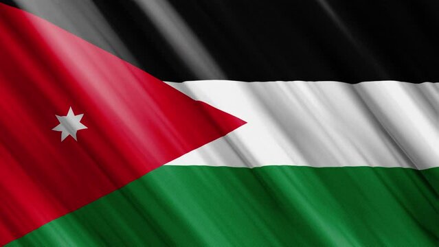 official waving flag of kingdom of jordan, independence day concept, 4K
