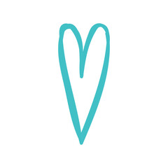 Heart sketch. Pencil drawing romantic illustration. Pen or marker love symbol