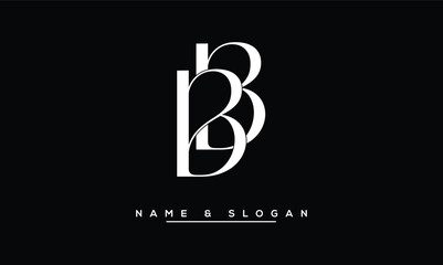 B, BB  Abstract Letters  Logo  Monogram - obrazy, fototapety, plakaty