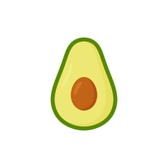 Avocado isolated on white background. Vector illustration. 