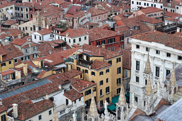 Fototapeta premium Architecture of Venice, Italy. City view from above. Romantic holidays destinations concept. 