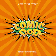 Pop comic style editable text 3d effect with sunburst effect