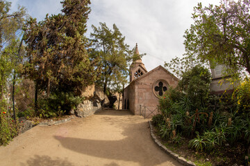 Fototapeta na wymiar Historical Chapel Pathway in Park
