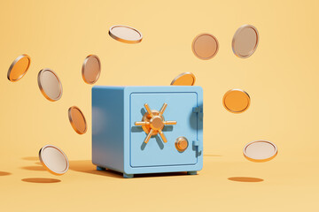3d rendering finance safe box picture