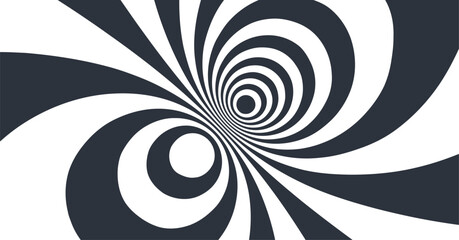 Abstract background made of distorted lines. Pattern with optical illusion. Psychedelic stripes. Op art design. Convex texture. Vector illustration for brochure, flyer, card, banner or cover.