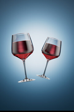 3d rendering wine glass picture
