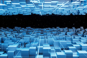 Obraz premium 3d rendering science concept cube picture