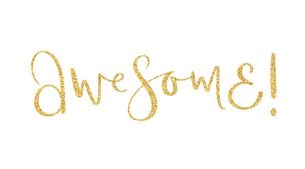 AWESOME! vector gold glitter brush lettering banner