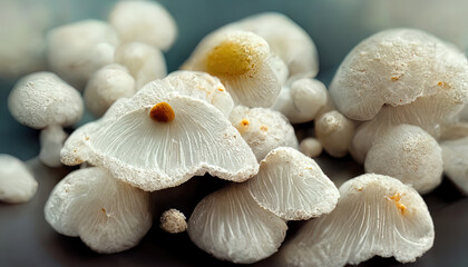White mushrooms in bin food
