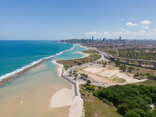 Aerial view of praia do forte in the city of natal, rio grande do norte, brazil