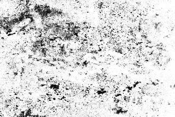 Grunge background of black and white. Abstract illustration texture of cracks, chips, dot isolated on transparent background PNG file.