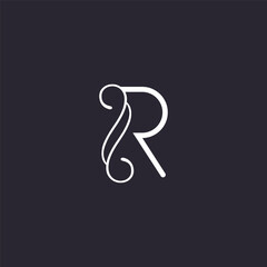 Obraz premium BEAUTY LOGO ART LUXURY HIGH QUALITY LETTER R