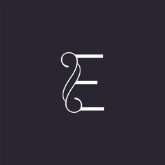 Obraz premium BEAUTY LOGO ART LUXURY HIGH QUALITY LETTER E