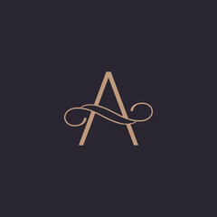 BEAUTY LOGO ART LUXURY HIGH QUALITY LETTER A