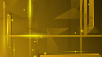 Abstract modern yellow triangle geometric diagonal with glitter and shiny lines background technology style