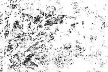 Grunge background of black and white. Abstract illustration texture of cracks, chips, dot isolated on transparent background PNG file.