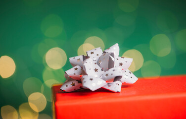 Christmas gift. Ribbon. Holidays. Decor. Christmas gifts. Background. Winter. Celebration. 