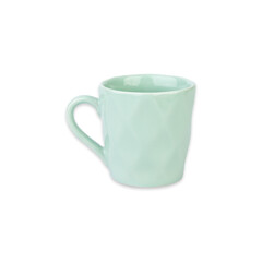 Light green ceramic mug isolated over white background
