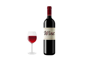 red wine bottle and glass
