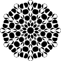 Title Mandala decorative round ornament. Can be used for greeting card, phone case print, etc. Hand drawn background, vector isolated on white.