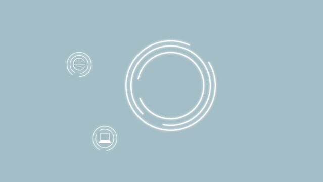 internet space. selection of icons for work. Web sites. 4K video illustration.