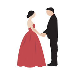 couple in love isolated on white background flat vector illustration. valentine's Day special.