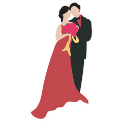 couple in love isolated on white background flat vector illustration. valentine's Day special.